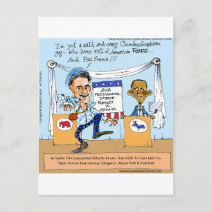 Romney probeert het met eenprakkers op Obama Funny Briefkaart