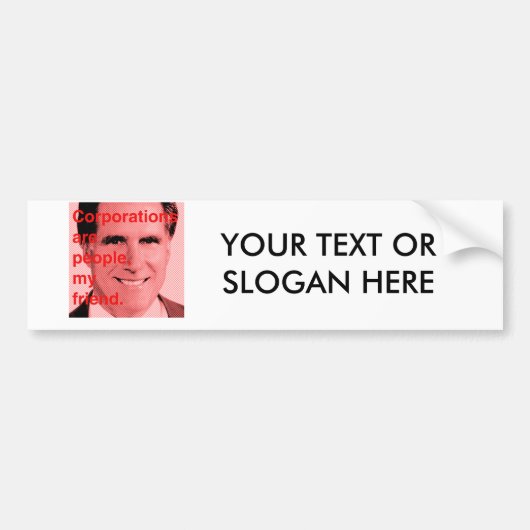 Romney Quote - Ondernemingen zijn mensen, mijn vri Bumpersticker (Voorkant)