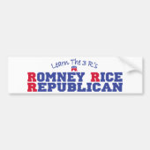 Romney Rice Republican 2012 Bumpersticker (Voorkant)
