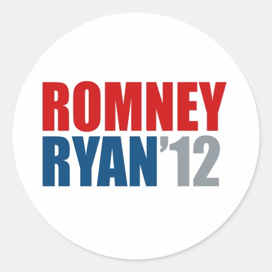 ROMNEY RYAN 12.png Ronde Sticker (Voorkant)