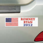 Romney Ryan 2012 bumpersticker (Op auto)