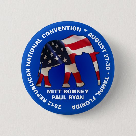 Romney Ryan 2012 GOP Convention 2012 Ronde Button 5,7 Cm (Voorkant)