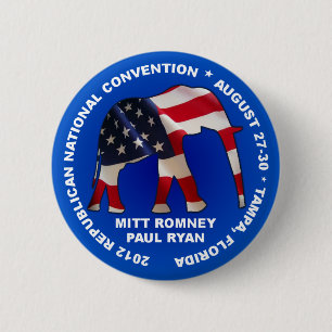 Romney Ryan 2012 GOP Convention 2012 Ronde Button 5,7 Cm