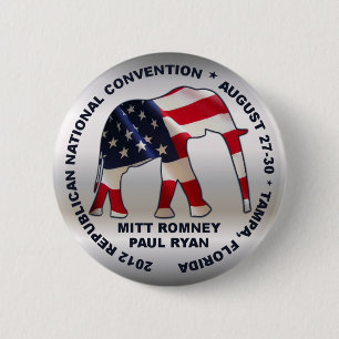 Romney Ryan 2012 GOP Convention 2012 Ronde Button 5,7 Cm