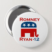 ROMNEY RYAN 2012 GOP RONDE BUTTON 4,0 CM (Voorkant /achterkant)