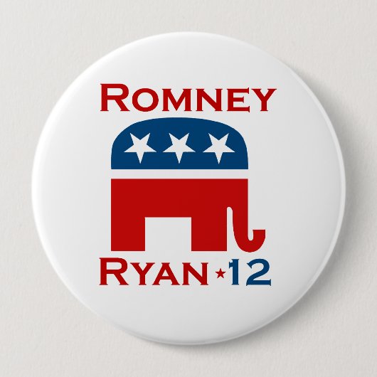 ROMNEY RYAN 2012 GOP RONDE BUTTON 4,0 CM (Voorkant)