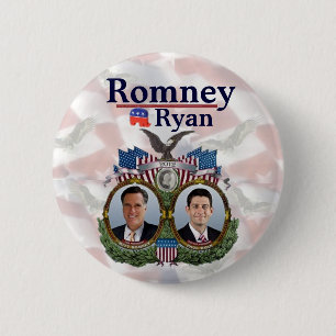 Romney Ryan 2012 Jugate Ronde Button 5,7 Cm