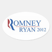 Romney Ryan 2012 ovale Sticker (Voorkant)