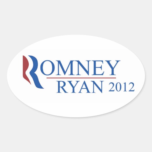 Romney Ryan 2012 ovale Sticker (Voorkant)