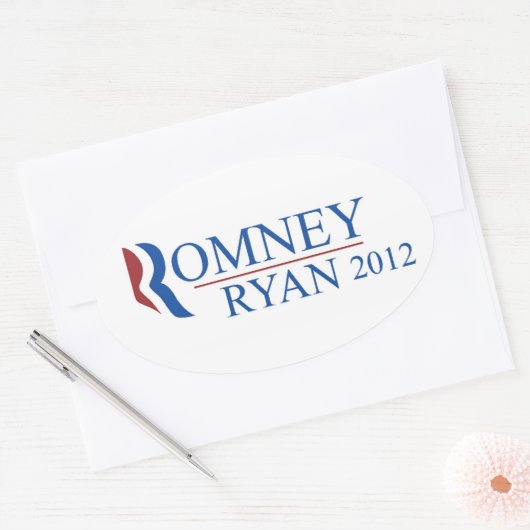 Romney Ryan 2012 ovale Sticker (Envelop)