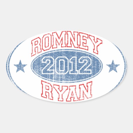 Romney Ryan 2012 Ovale Sticker (Voorkant)