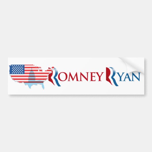 ROMNEY RYAN 2012 -.png Bumpersticker (Voorkant)