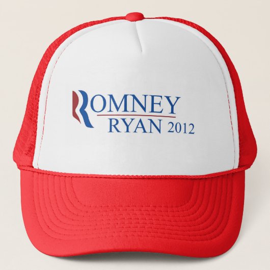 Romney Ryan 2012 Red Trucker Hat Trucker Pet (Voorkant)