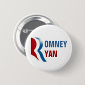 Romney Ryan 2012 Ronde Button 5,7 Cm (Voorkant /achterkant)