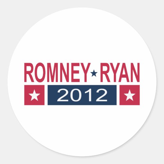 Romney Ryan 2012 Ronde Sticker (Voorkant)