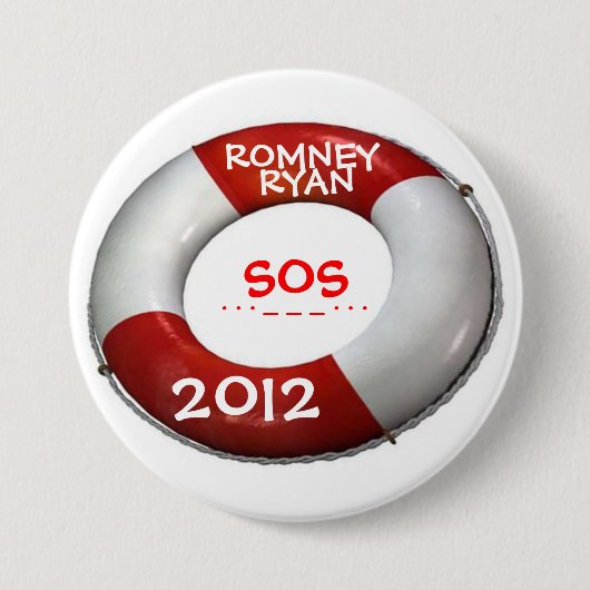 Romney Ryan 2012 SOS Lifesaver Button (Voorkant)