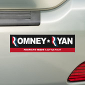 Romney / Ryan 2012 - Tijd voor wat R & H Bumpersticker (Op auto)
