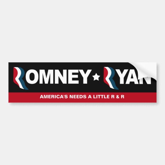 Romney / Ryan 2012 - Tijd voor wat R & H Bumpersticker (Voorkant)