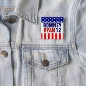 Romney Ryan 2012 Vierkante Button 5,1 Cm (In situ)