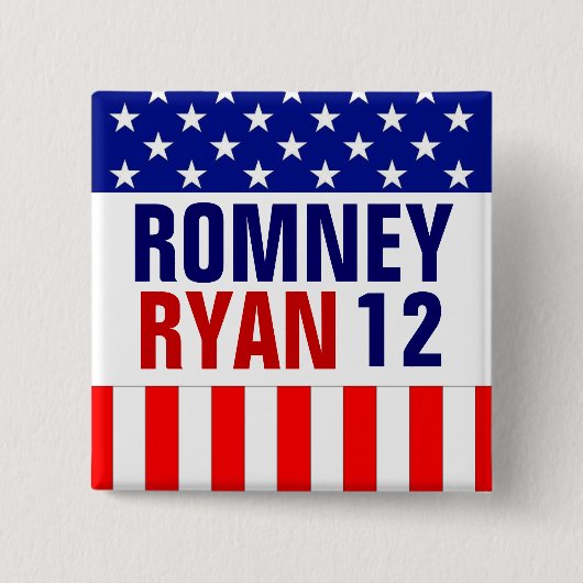 Romney Ryan 2012 Vierkante Button 5,1 Cm (Voorkant)