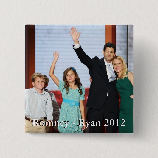 Romney-Ryan 2012!!! Vierkante Button 5,1 Cm (Voorkant)