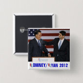 Romney/Ryan 2012 Vierkante Button 5,1 Cm (Voorkant /achterkant)