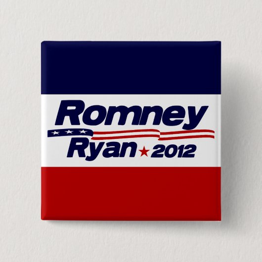 Romney Ryan 2012 Vierkante Button 5,1 Cm (Voorkant)