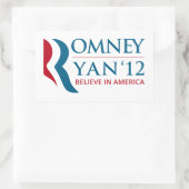 Romney / Ryan 2012 voor het Amerikaanse President  Rechthoekige Sticker (Tas)