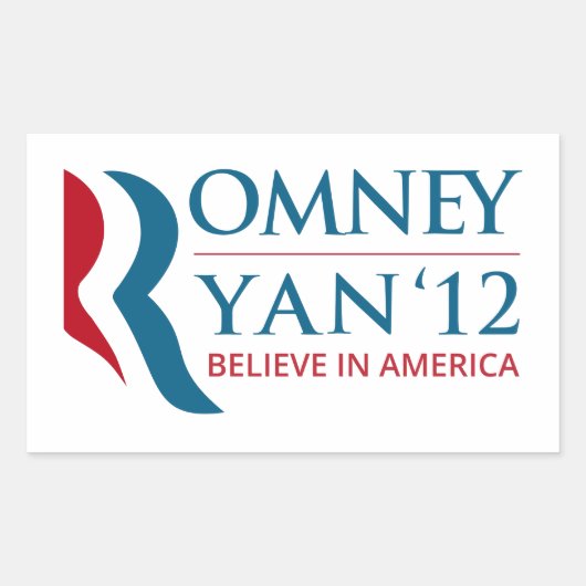 Romney / Ryan 2012 voor het Amerikaanse President  Rechthoekige Sticker (Voorkant)