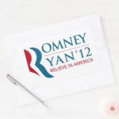 Romney / Ryan 2012 voor het Amerikaanse President  Rechthoekige Sticker (Envelop)