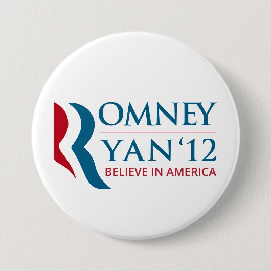 Romney / Ryan 2012 voor het Amerikaanse President  Ronde Button 7,6 Cm (Voorkant)