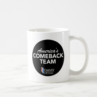 Romney Ryan America's Comeback Team Round (zwart) Koffiemok