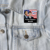 Romney Ryan - Amerika terug halen! Vierkante Button 5,1 Cm (In situ)