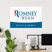 Romney Ryan Believe in America Poster (Thuiskantoor)