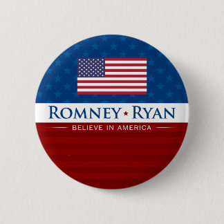 Romney & Ryan Believe in Amerika Ronde Button 5,7 Cm