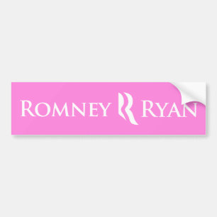 Romney Ryan Bumpersticker (roze)