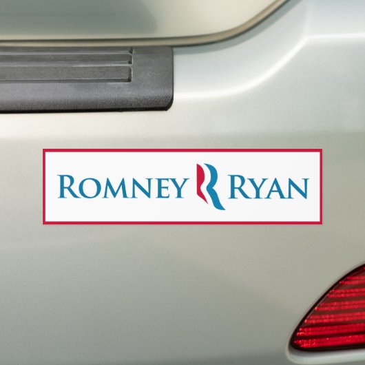Romney Ryan Bumpersticker (Wit) (Op auto)