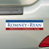 Romney & Ryan Comeback Team Bumpersticker (Op auto)