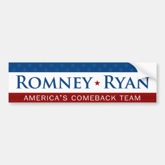 Romney & Ryan Comeback Team Bumpersticker
