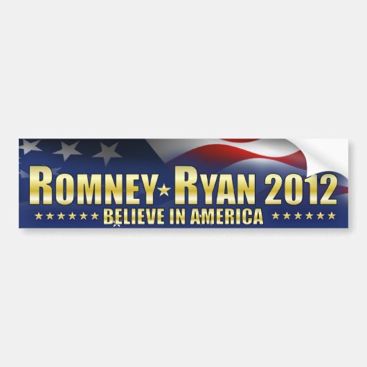 Romney - Ryan - Geloof in Amerika Bumpersticker (Voorkant)