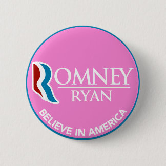 Romney Ryan gelooft in Amerika rond roze Ronde Button 5,7 Cm