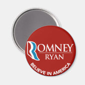 Romney Ryan gelooft in Amerika Ronde Rood Magneet (Voorkant / Achterkant)