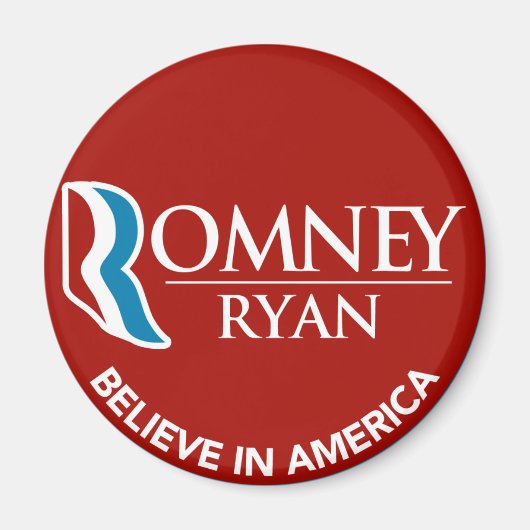 Romney Ryan gelooft in Amerika Ronde Rood Magneet (Voorkant)