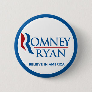 Romney Ryan gelooft in de Amerikaanse ronde blauwe Button 5,7 Cm