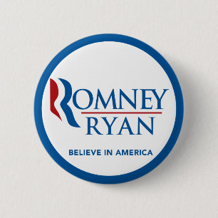 Romney Ryan gelooft in de Amerikaanse ronde blauwe Ronde Button 5,7 Cm