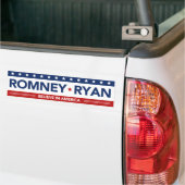 Romney Ryan gelooft in de Amerikaanse vlag Bumpers Bumpersticker (Op Truck)