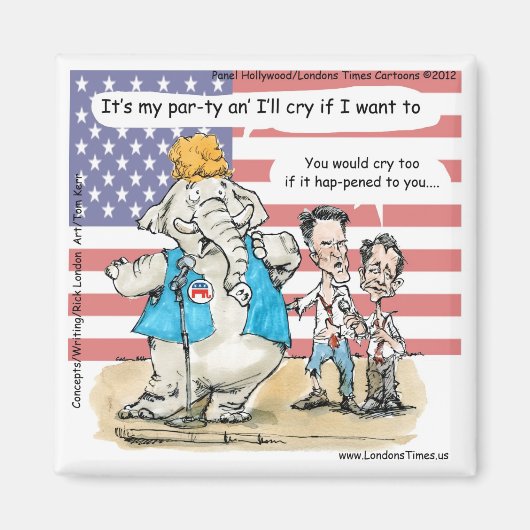 Romney & Ryan Het is mijn Feestje Grappige Cadeaus Magneet (Voorkant)