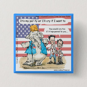 Romney & Ryan Het is mijn Feestje Grappige Cadeaus Vierkante Button 5,1 Cm