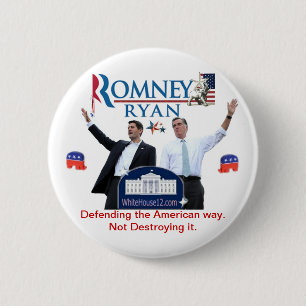 Romney-Ryan: Het verdedigen van de Amerikaanse Man Ronde Button 5,7 Cm