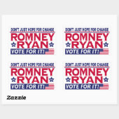 Romney Ryan Hope Change Rechthoekige Sticker (Vel)